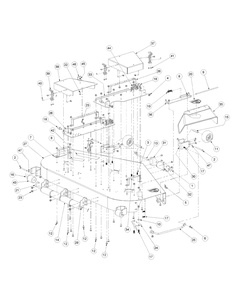 Fabricated Cutter Deck Diagram and Parts List for M60-KW ROPS-53CH5D8X750-25HP-OHV Cub Cadet Lawn Tractor